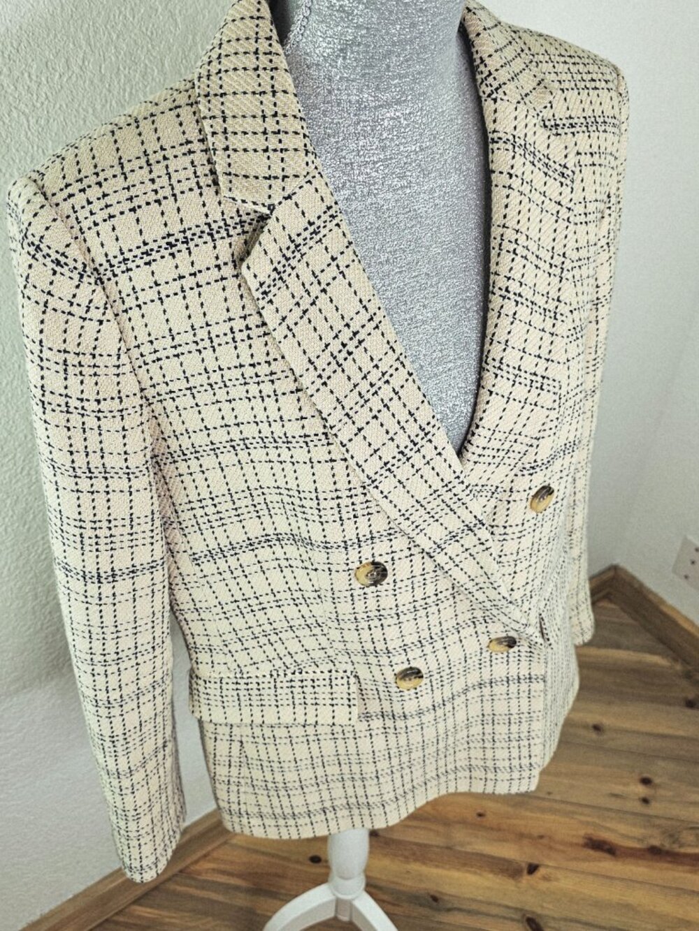 Ann Taylor Classic Double-Breasted Tweed Blazer Size 14 LIKE NEW!